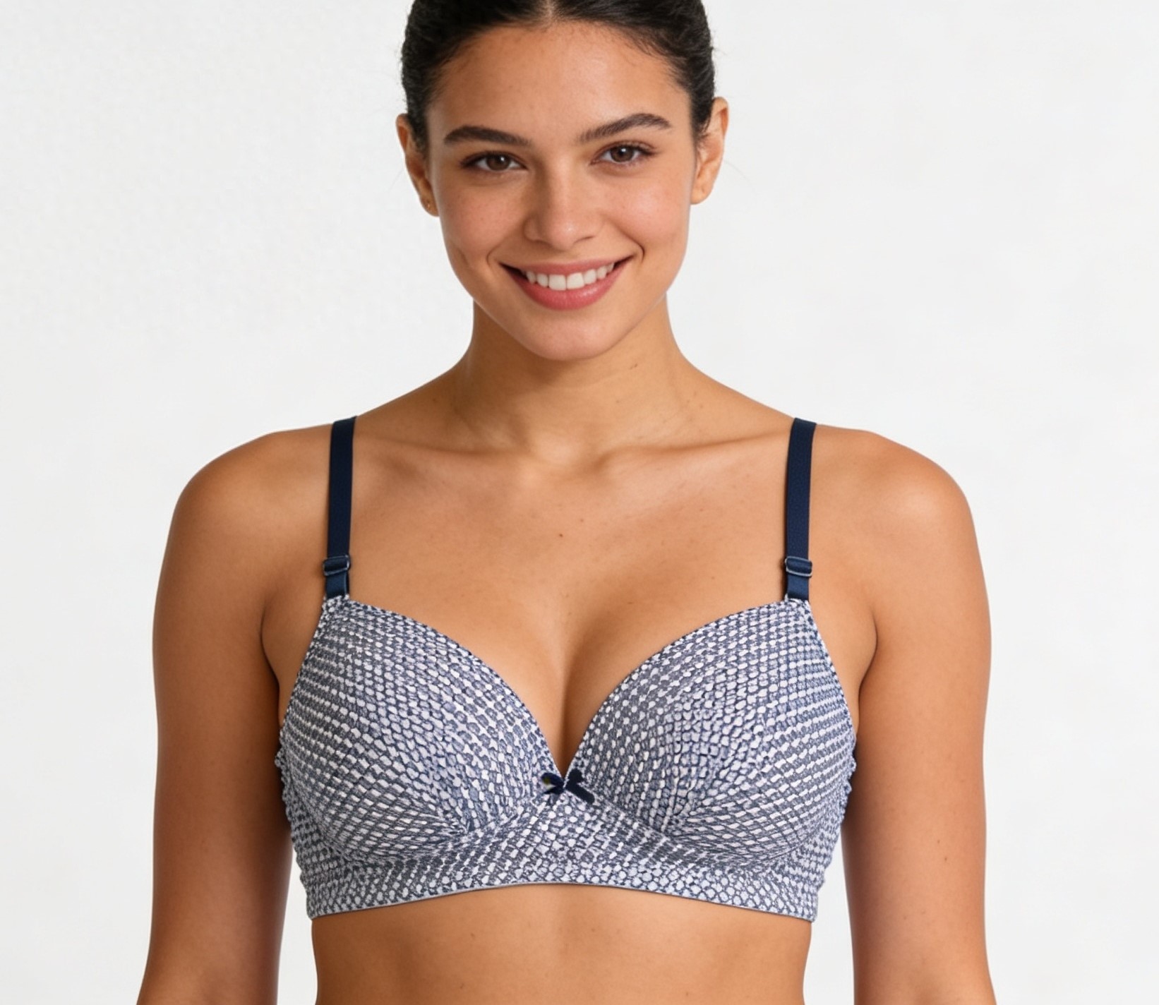 "প্রিমিয়াম ওয়্যারলেস প্যাডেড প্রিন্টেড ব্রা — স্টাইলিশ লুক ও এক্সট্রা কমফোর্ট"