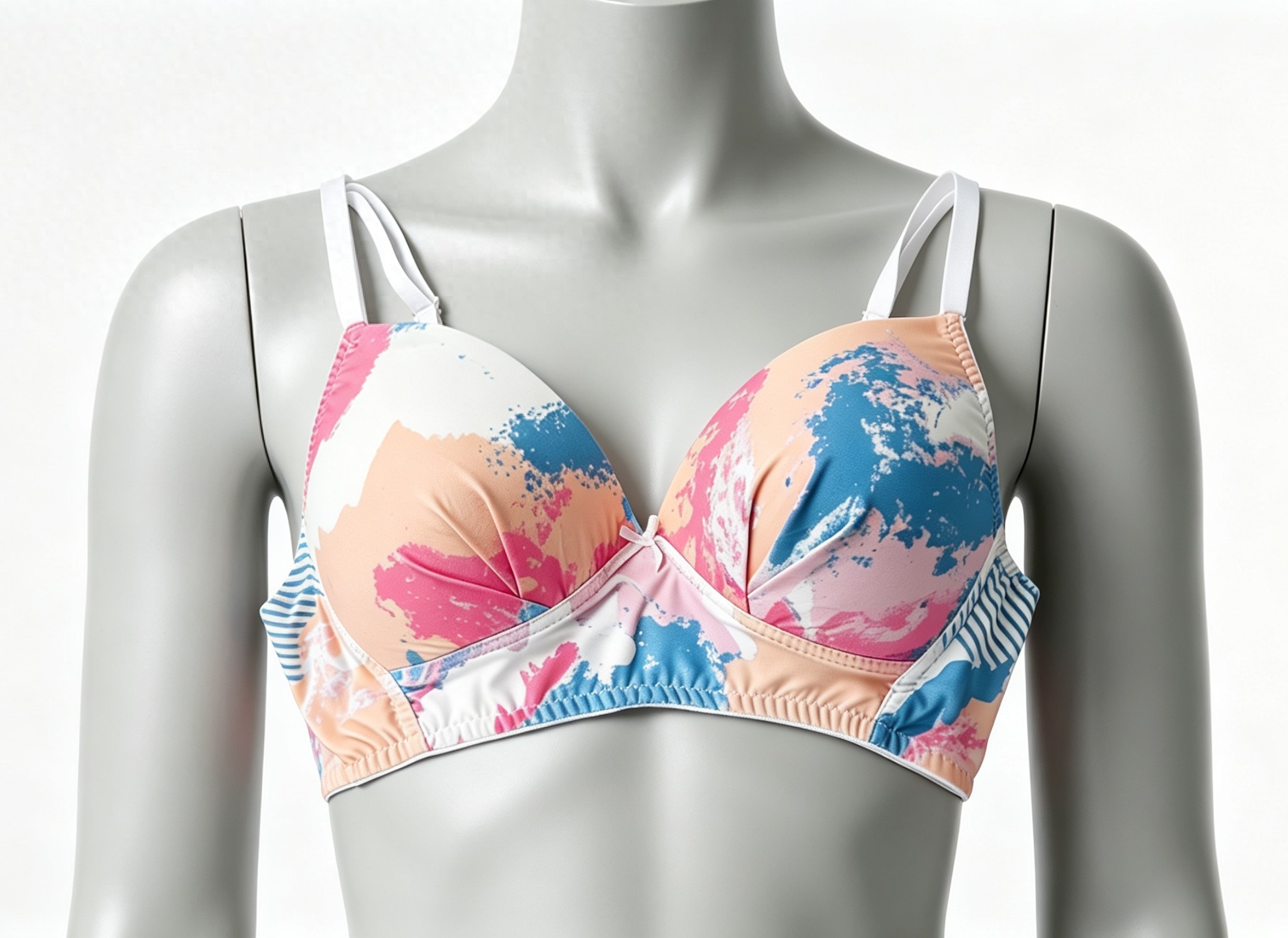 "প্রিমিয়াম ওয়্যারলেস প্যাডেড প্রিন্টেড ব্রা — স্টাইলিশ লুক ও এক্সট্রা কমফোর্ট"