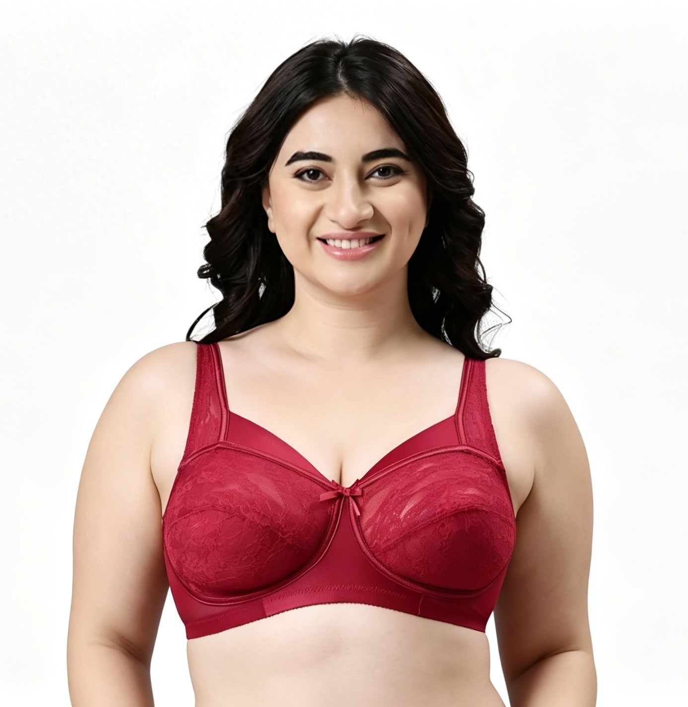 "প্রিমিয়াম মেরুন কটন নন-প্যাডেড ওয়্যারলেস ব্রা — আভিজাত্য ও সারাদিনের আরাম"