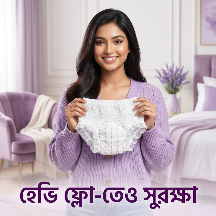 ওভারনাইট পিরিয়ড প্যান্টি - ১২ পিস মেগা সেভার প্যাক